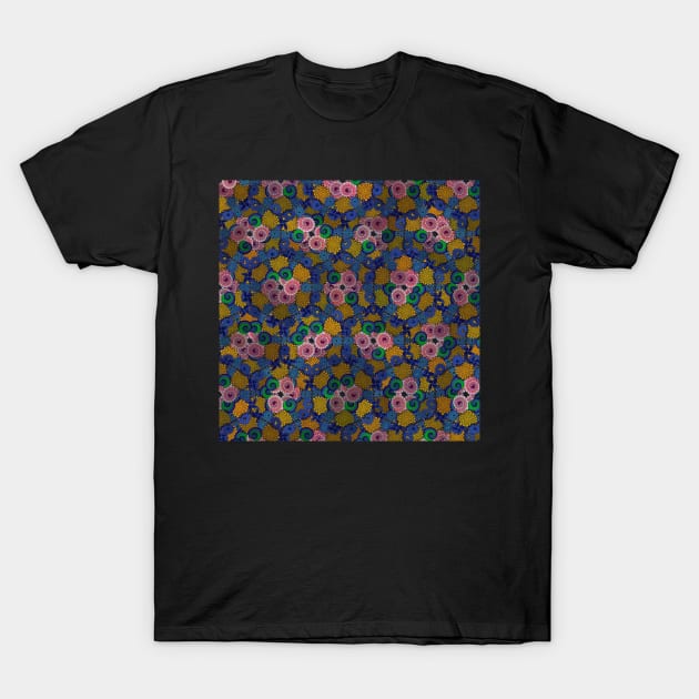 Bright Cute Attractive Floral symmetry Pattern T-Shirt by Kanika Behari Studio